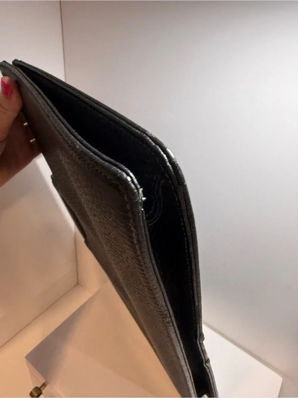Burberry Vintage Black Leather Briefcase Bag